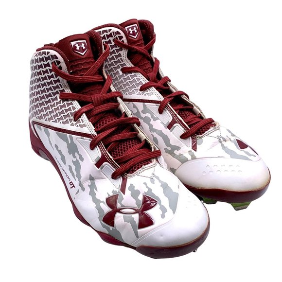 Under Armour Other - Under Armour UA Deception Baseball Cleats Red White Camo Clutch Fit Men's 10.5